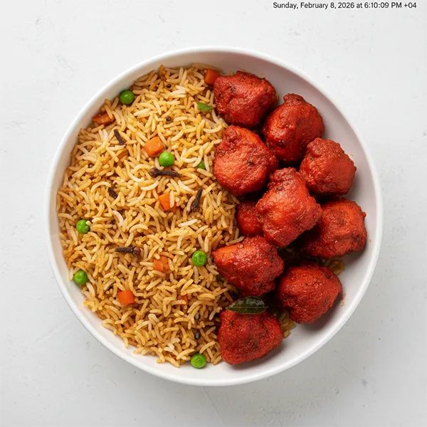 Chicken 65 Bowl With Brijini Rice